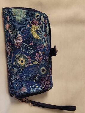 Sakroots Navy Floral Wristlet Clutch